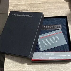 Perry Ellis Portfolio Genuine Leather Passport Wallet